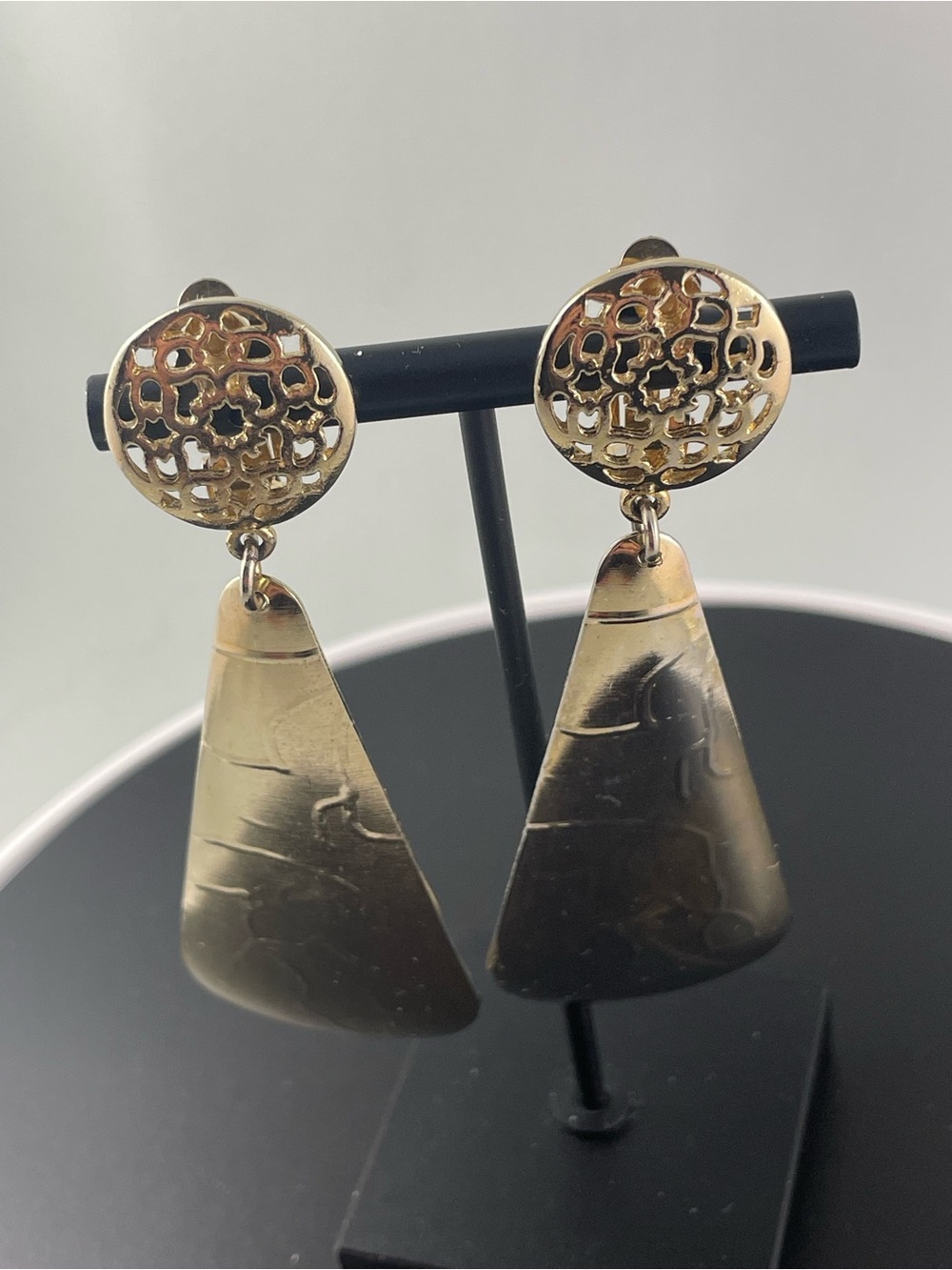 Gold-Tone Filigree Drop Earrings - Women Jewelry
